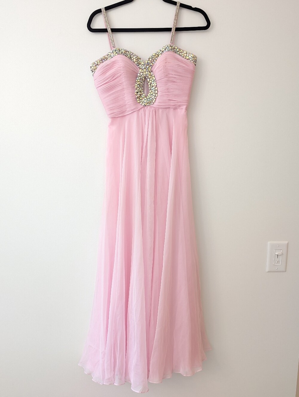 Sherri Hill Rhinestone Pink long gown 1101142
